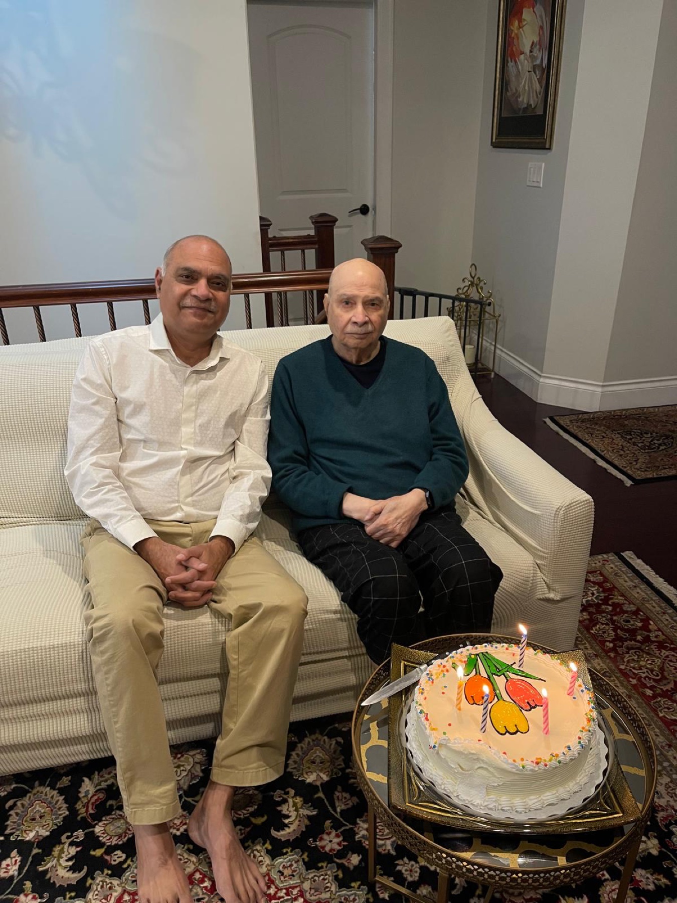 Aslam Hayat with son Kamran Hayat at his birthday
