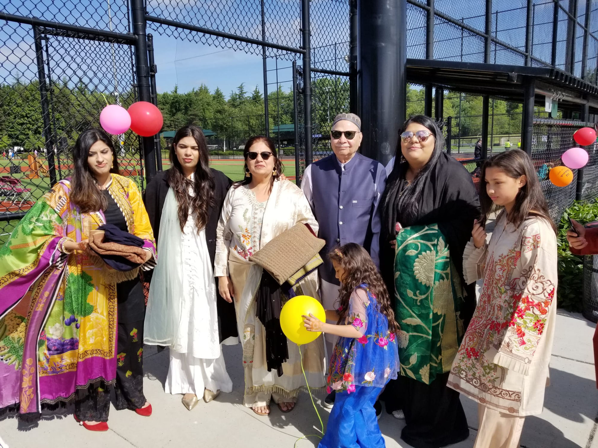 Aslam Hayat with family at Eid prayers