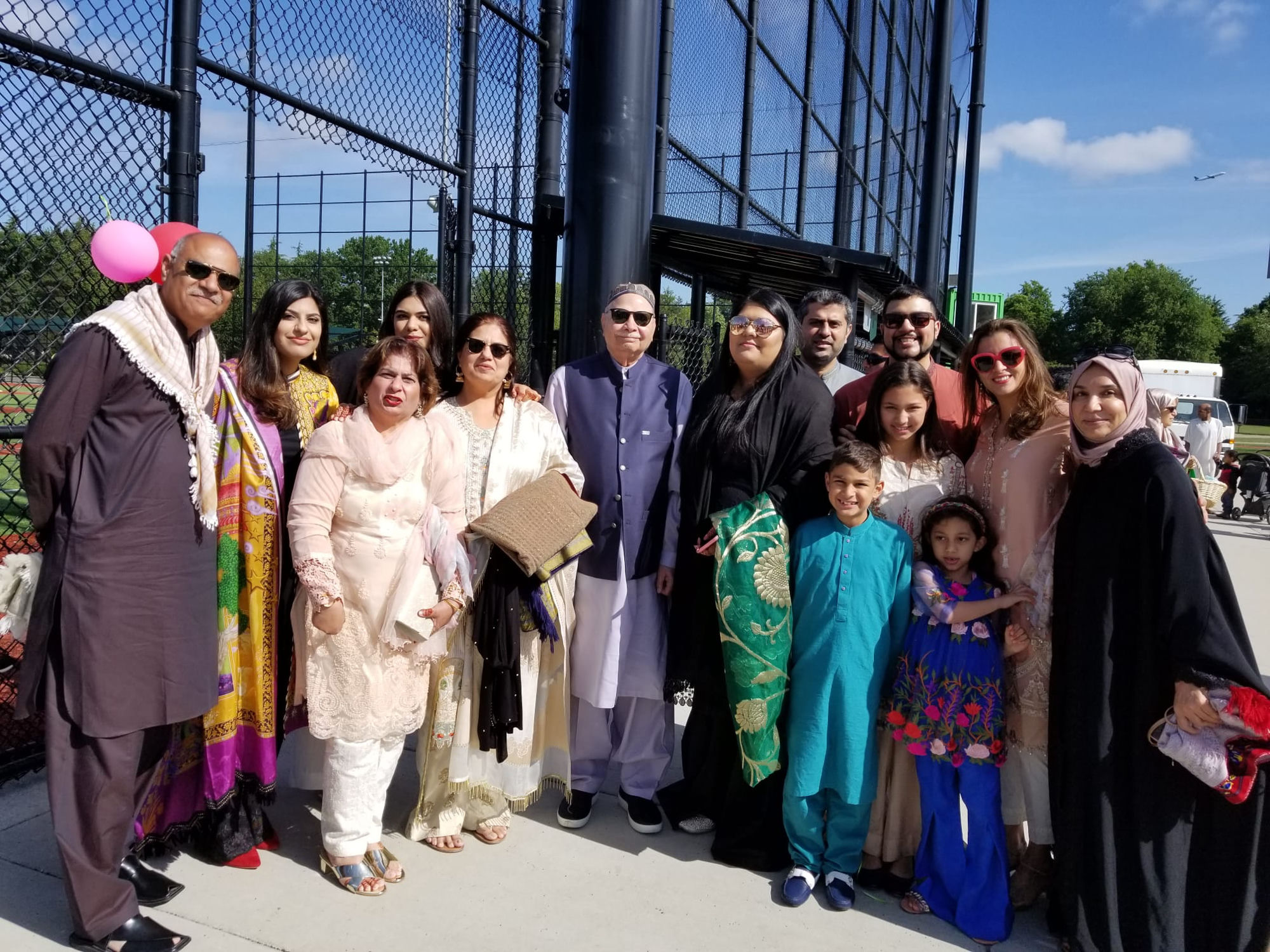 Aslam Hayat with the Hayat family at Eid prayers