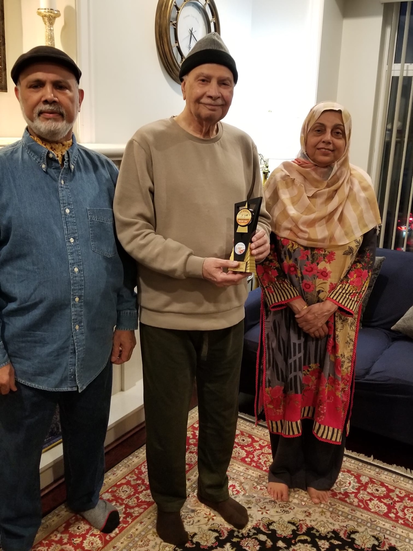 Aslam Hayat with Mr. Pirzada and guests at the Miracle award ceremony