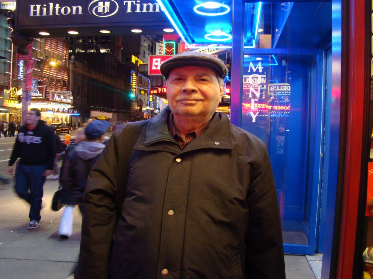 Aslam Hayat at Times Square, New York City, 2009