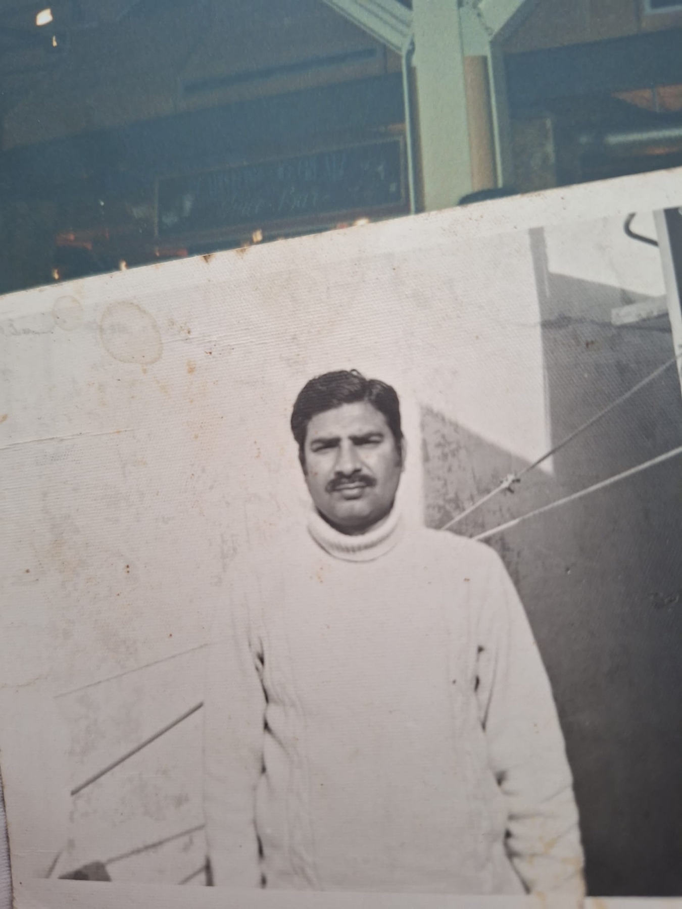 A young Aslam Hayat photographed in Pakistan