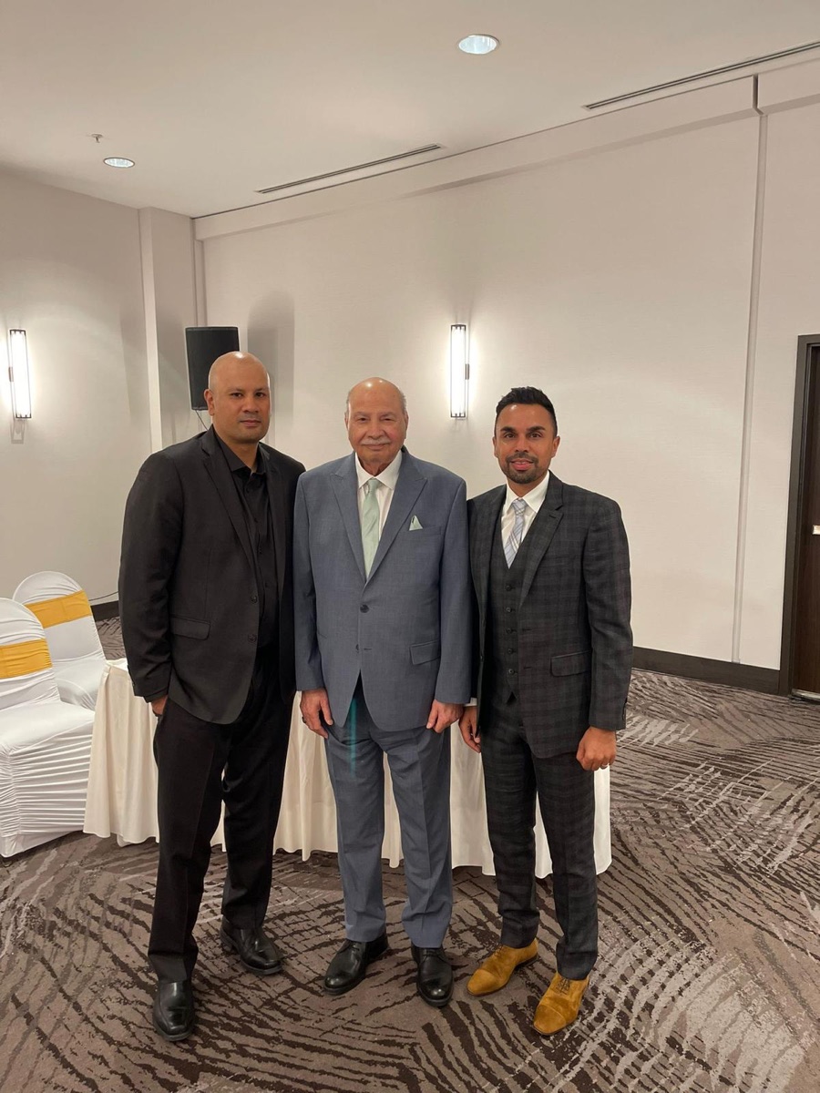 Aslam Hayat with Junaid Alam and Zeeshan Hayat at Zaira Hayat's wedding, July 2021