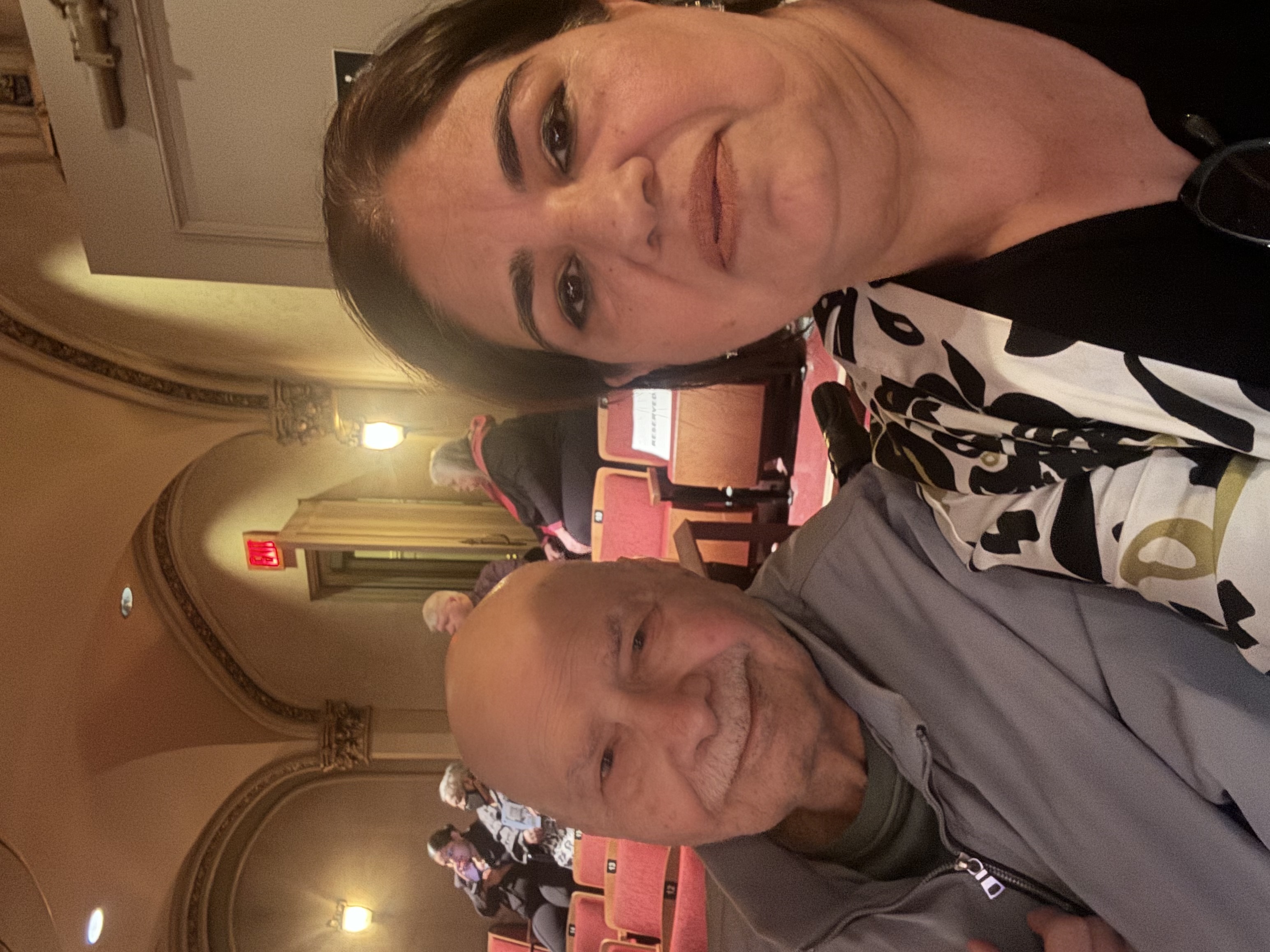 Shazia Hayat and Aslam Hayat at the theater